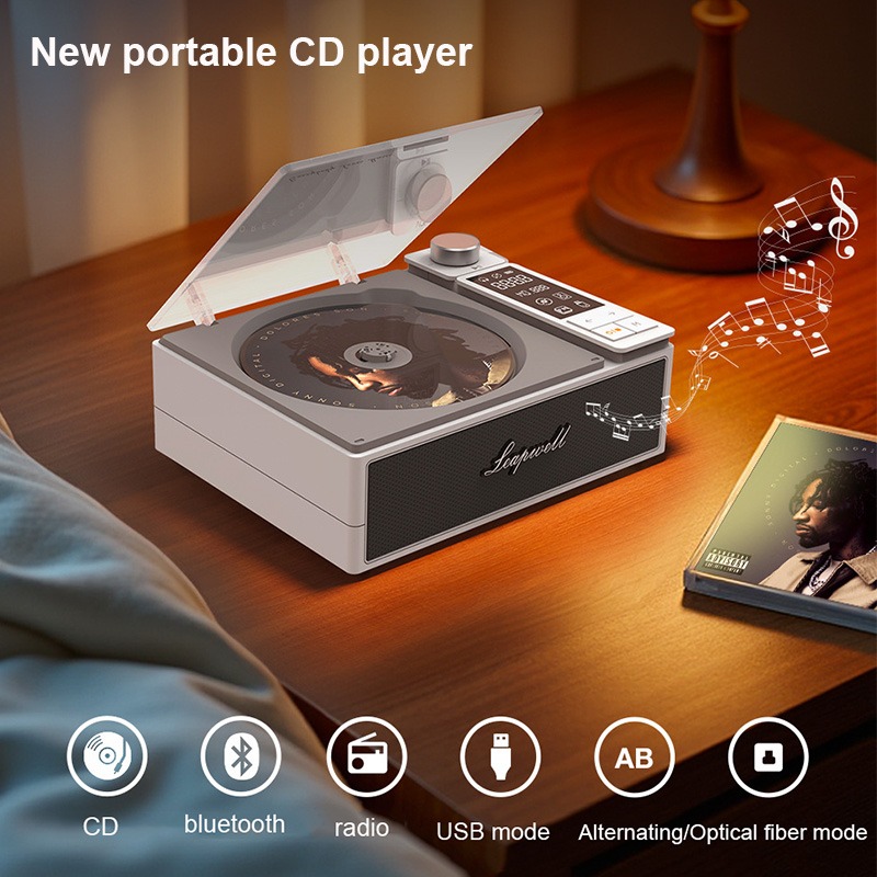 Amazon Music Audio Quality - 多機能アルバム CD プレーヤー レトロディスク音楽マシン 内蔵 Bluetooth