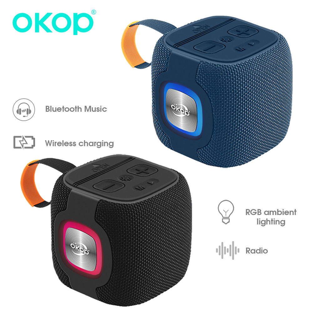 Amazon Music Audio Quality - OKOP Bluetooth スピーカー、長寿命高品質スピーカー、屋外防水スピーカー、ポータブル RGB アンビエントライト、ミニ AI