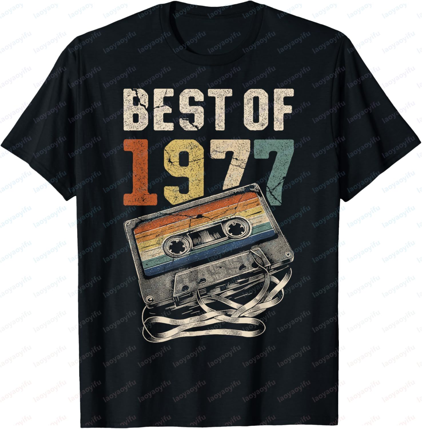 Audio Music Best - ベストオブ 1977 Tシャツ レトロスタイル オーディオテープ グラフィックプリント