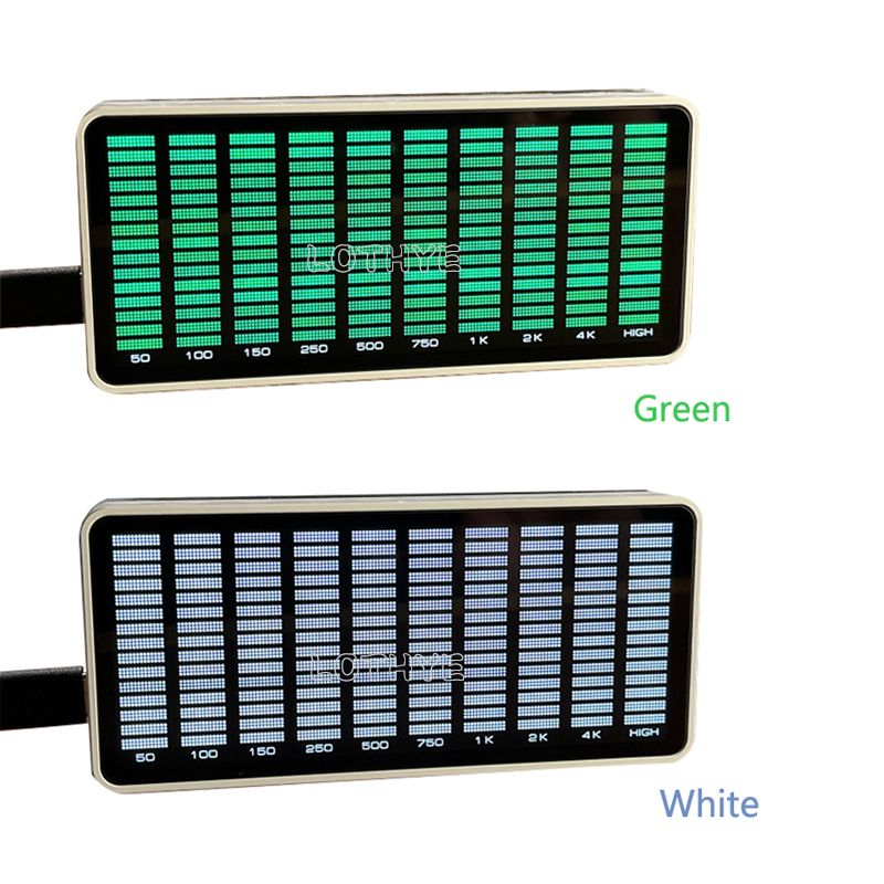 Audio Music Light - マルチモードLEDオーディオミュージック,ホワイト,グリーンディスプレイ,TYPE-C,音声起動,画像,ムードライトレベルインジケーター,vuメーター
