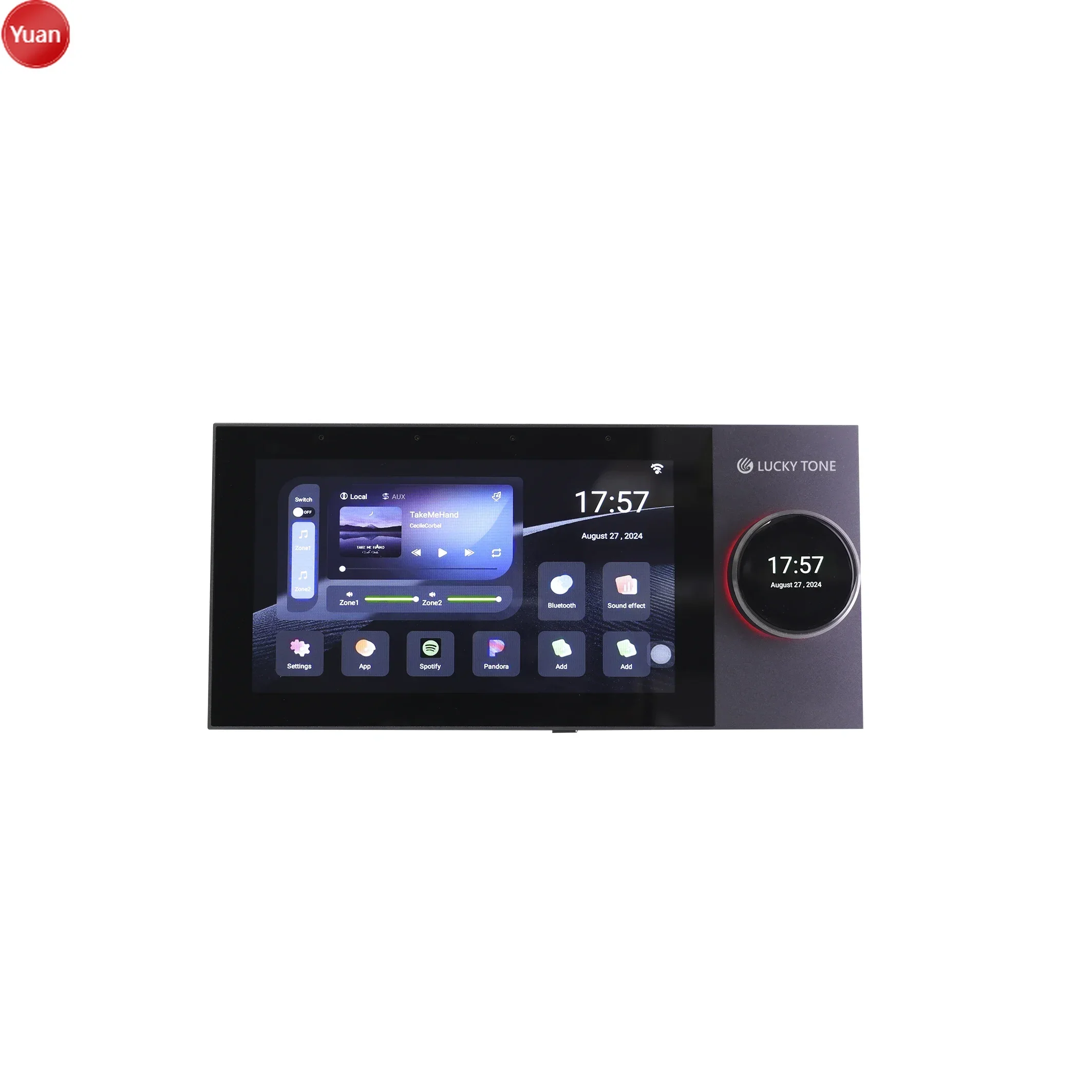 Audio Music In Background - MウォールアンプTuya Zigbeeスマートホームコントロールパネル7インチタッチスクリーン8チャンネルBluetoothウォールアンプ（バックグラウンドミュージック用）