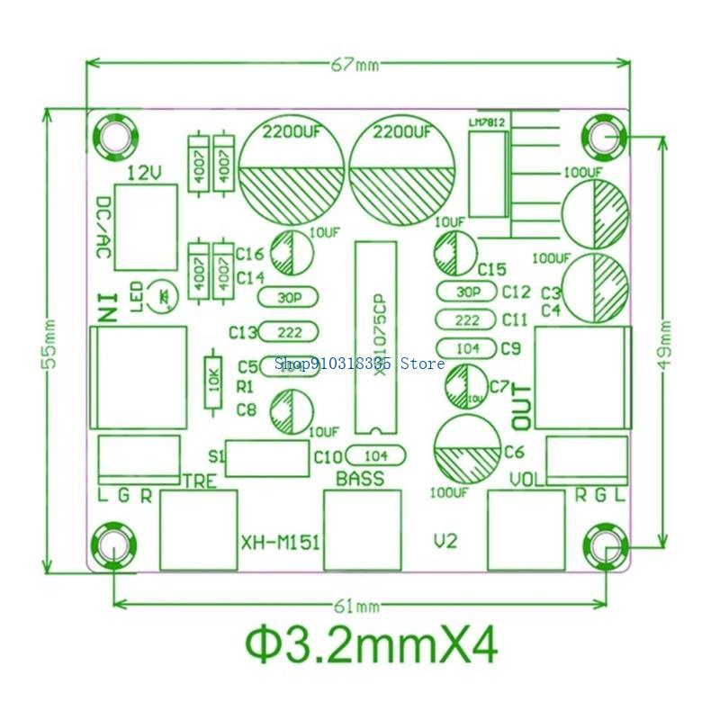 Audio Music Enhancer - R1075トーンボードBBEデジタルオーディオプロセッサプリアンプ音質6-15V 15MA電源SPI