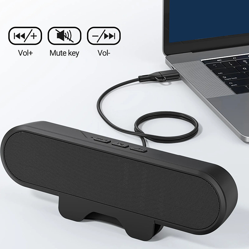 Audio Music Center - ミニサウンドバースピーカークリップポータブルUSB有線コンピュータTV PCラップトップデスクトップサブウーファーサウンドボックス音楽Caixa De Som Bocina Coluna