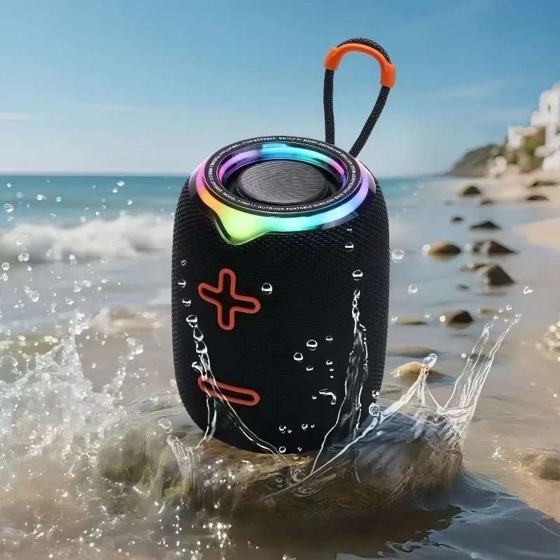 Amazon Music Audio Quality - ミニポータブル防水スピーカーサイクリング Bluetooth ブームボックス RGB ライト付きハイファイステレオ音質 TF
