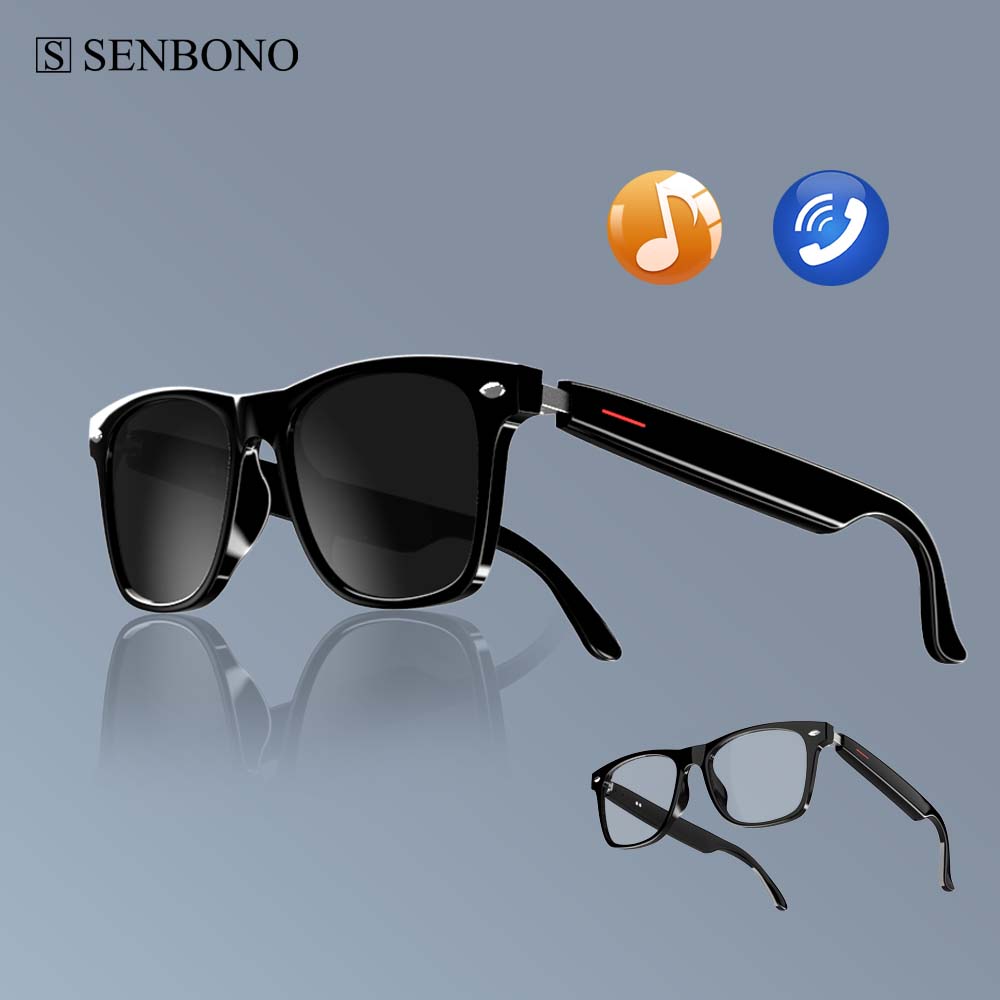 Audio Music Light - SENBONO E13 スマートグラス:ブルーライトフィルター偏光サングラスレンズオーディオ内蔵マイク&スピーカータッチ&音声アシスタント