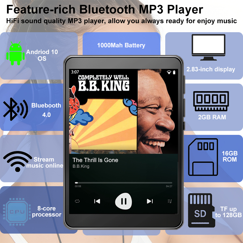 Audio Music Mp3 Download - WiFi MP3 プレーヤー Andriod 10 Spotify