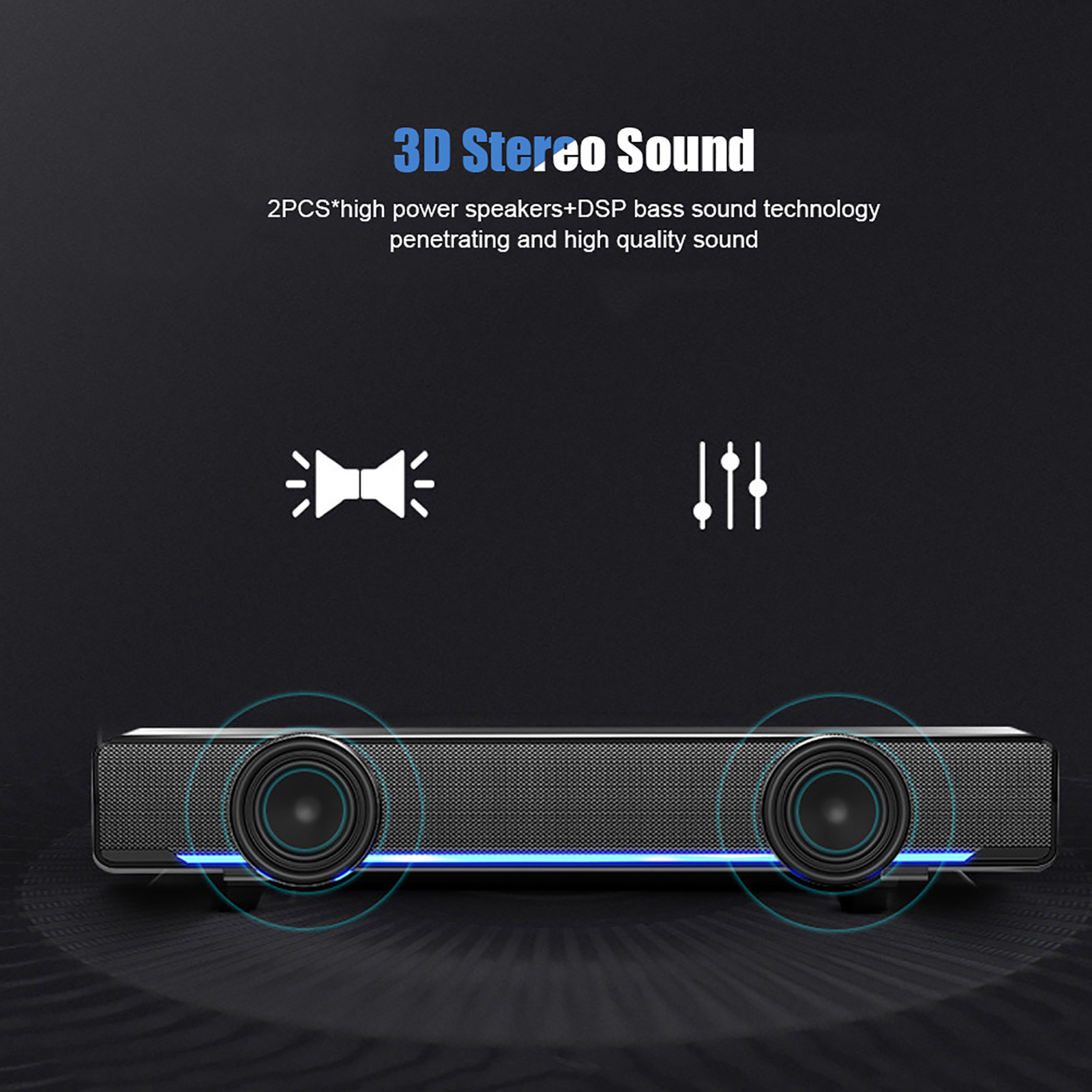 ポータブルサウンドバー USB 有線ステレオサウンドバー音楽 - Audio Music Center のレビューと価格