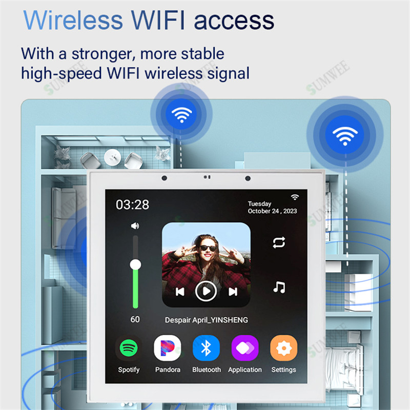 4インチAndroid 11搭載TuyaスマートホームBlu - Audio Music In Background のレビューと価格