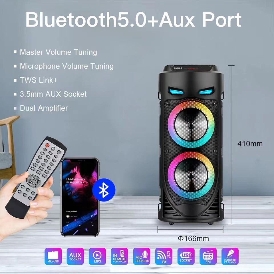 LEDライト付きの大型Bluetoothスピーカー,カラフル - Audio Music Center のレビューと価格