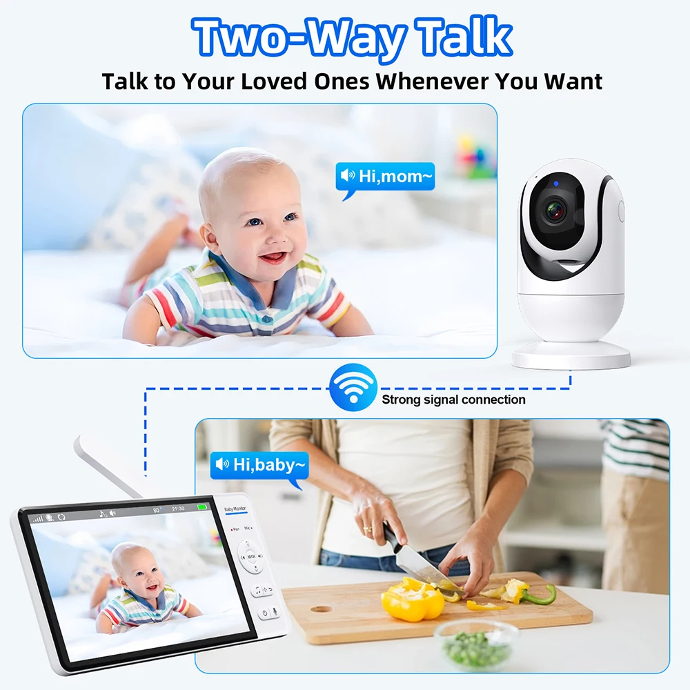 WiFiなし 7インチ ベビーモニター 双方向音声 ナイトビ - Audio Music Videos のレビューと価格