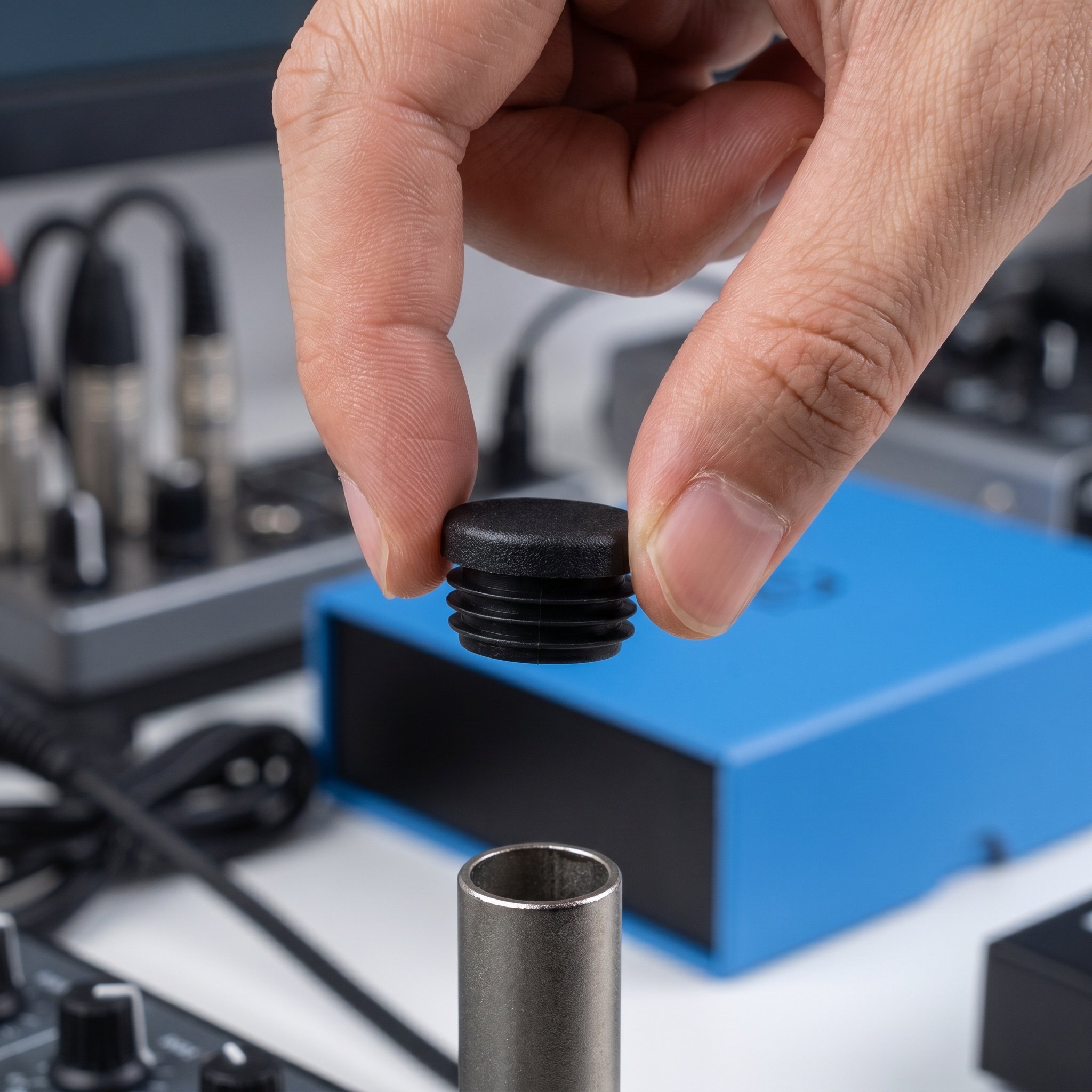 16個入り 丸型黒色プラスチックチューブプラグ リブ付きエン - Audio Youtube Music Free のレビューと価格