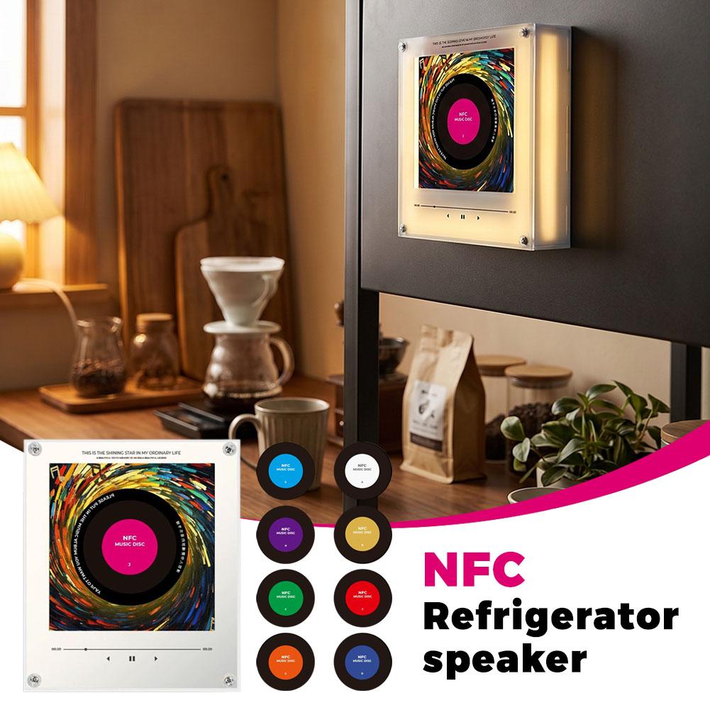 NFC誘導式音楽プレーヤー冷蔵庫マグネット 自動演奏アクリル - Audio Music Best のレビューと価格