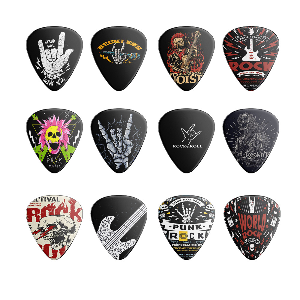 12 個のギターピック 0.46mm 0.71mm 0.96 - Electric Guitar Pick Pack のレビューと価格