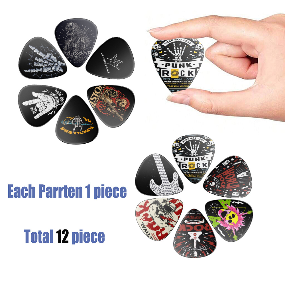 12 個のギターピック 0.46mm 0.71mm 0.96 - Electric Guitar Pick Pack のレビューと価格