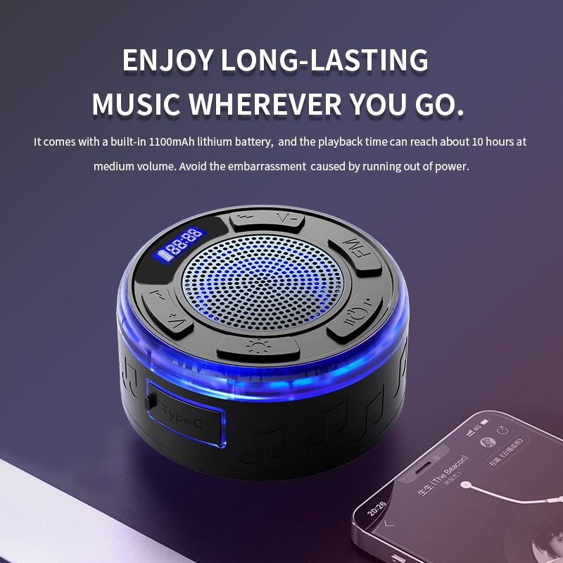 浴室防水ワイヤレス Bluetooth スピーカー FM ラ - Amazon Music Audio Quality のレビューと価格
